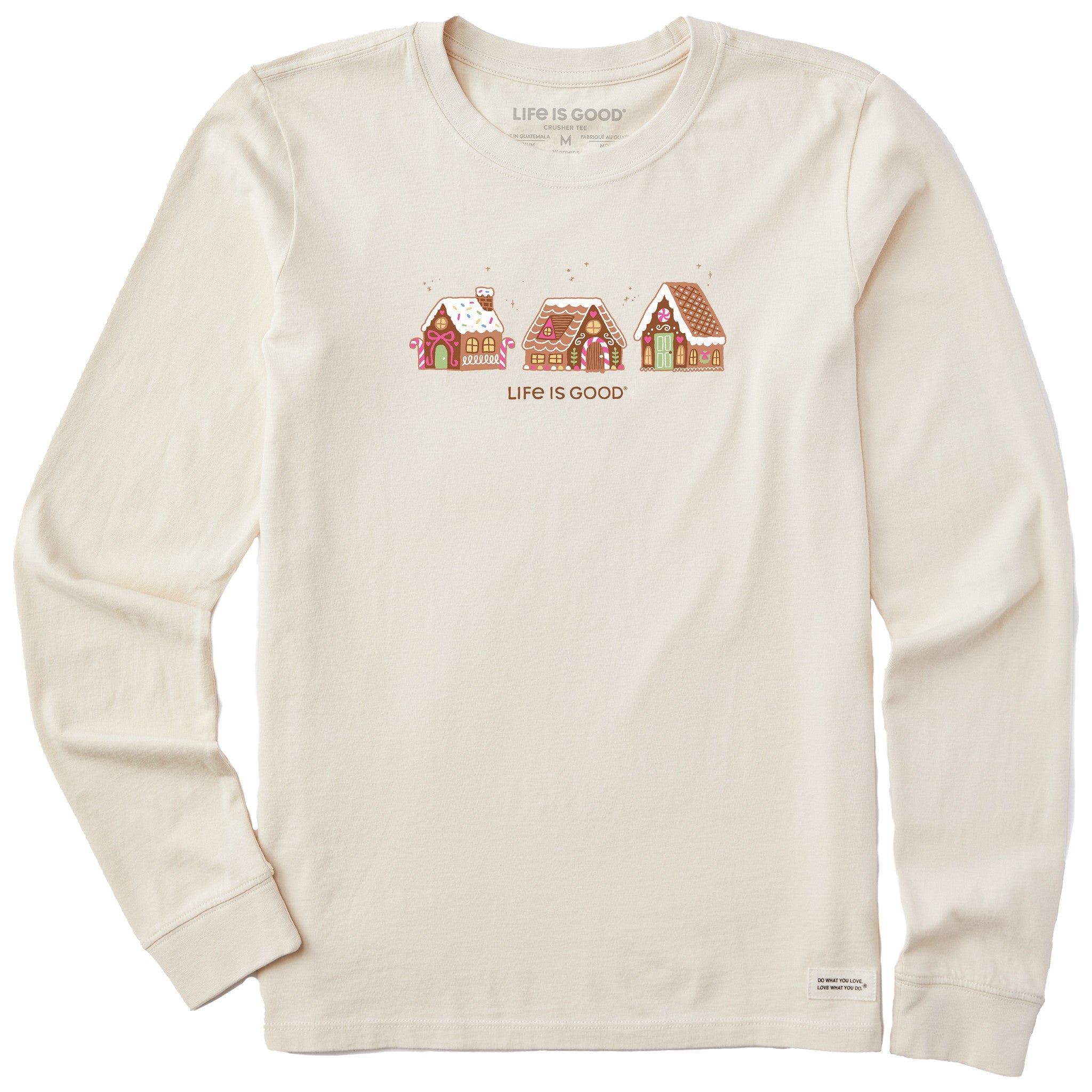 Women's Gingerbread House Trio Long Sleeve Crusher Tee