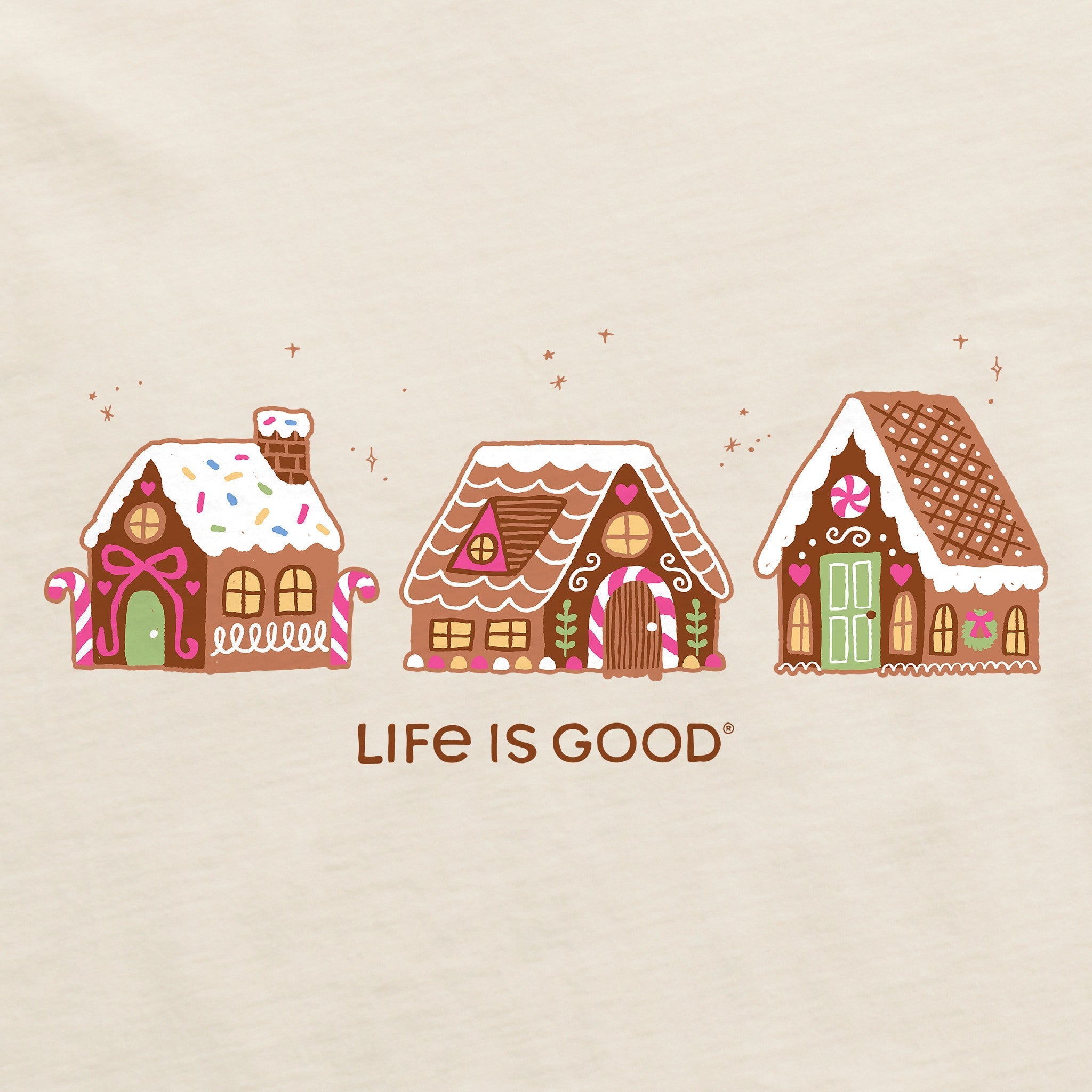 Women's Gingerbread House Trio Long Sleeve Crusher Tee