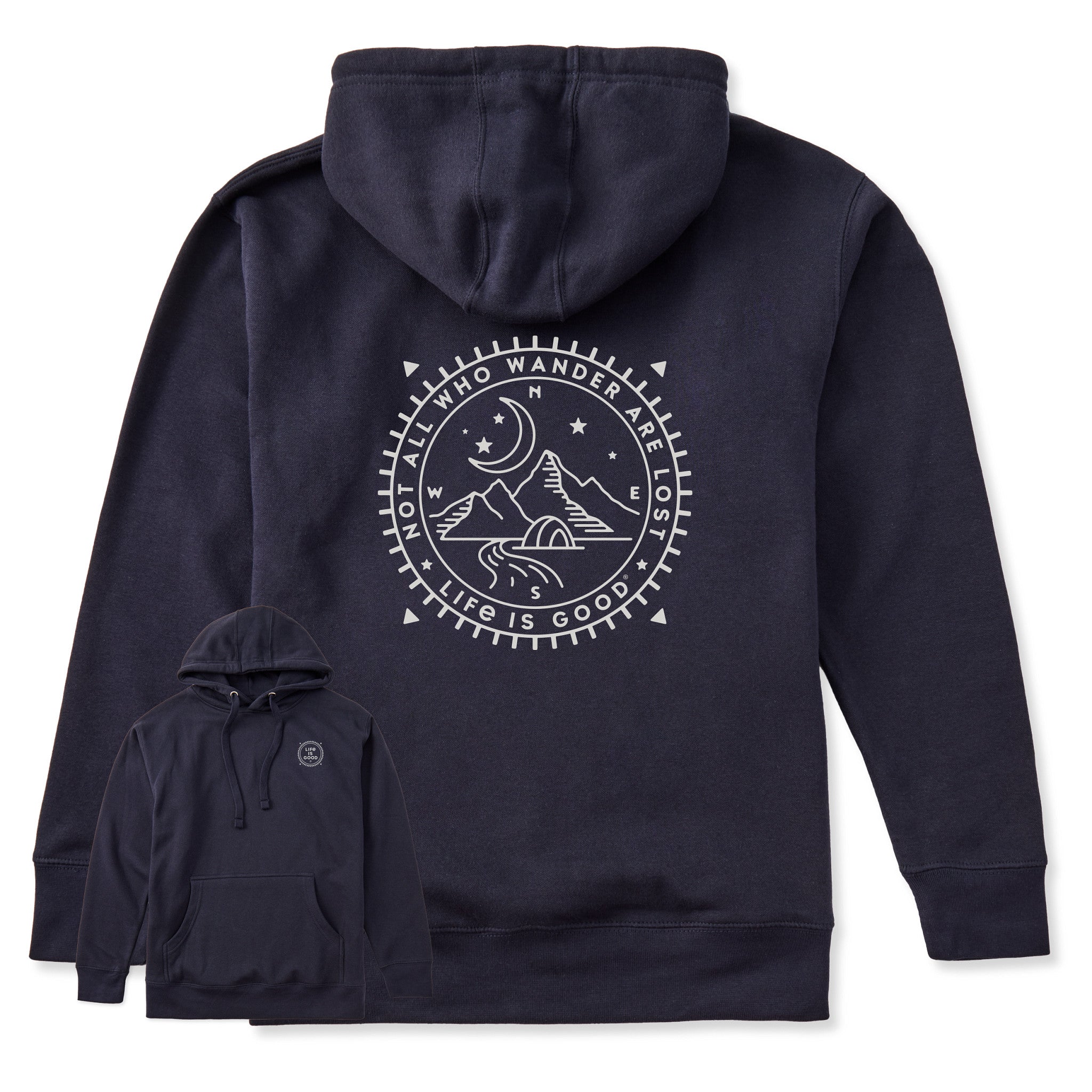 Adult Unisex Wander Compass Camp Every Wear Hoodie Sweatshirt