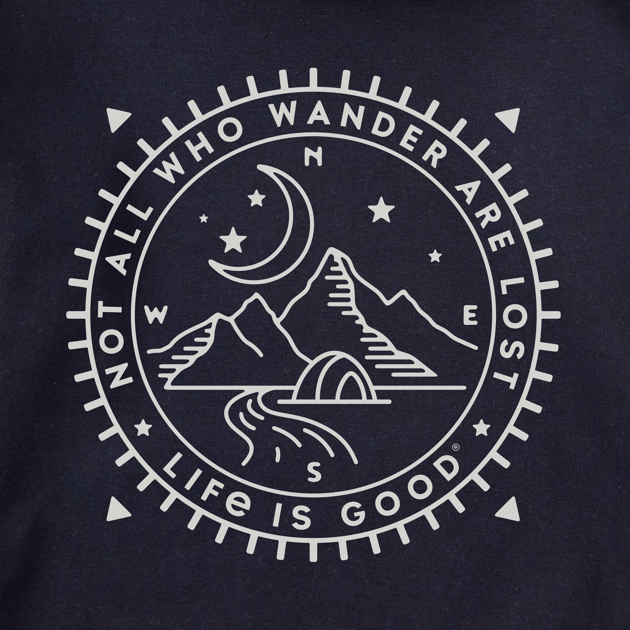 Adult Unisex Wander Compass Camp Every Wear Hoodie Sweatshirt