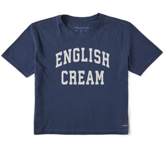 Women's English Cream Arch Short Sleeve Crusher Boxy Tee