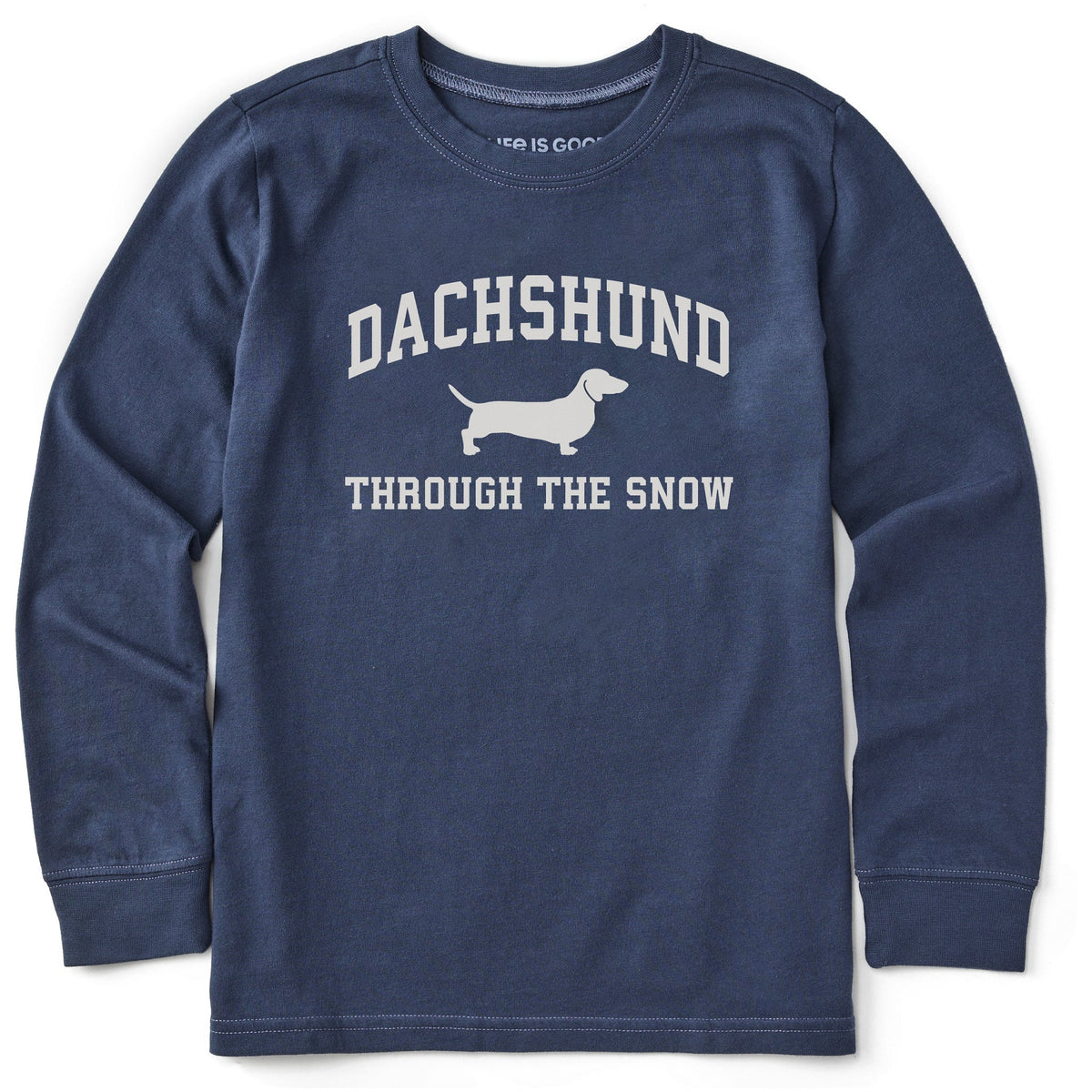 Kids Dachshunds Snow Arch Long Sleeve Crusher Tee