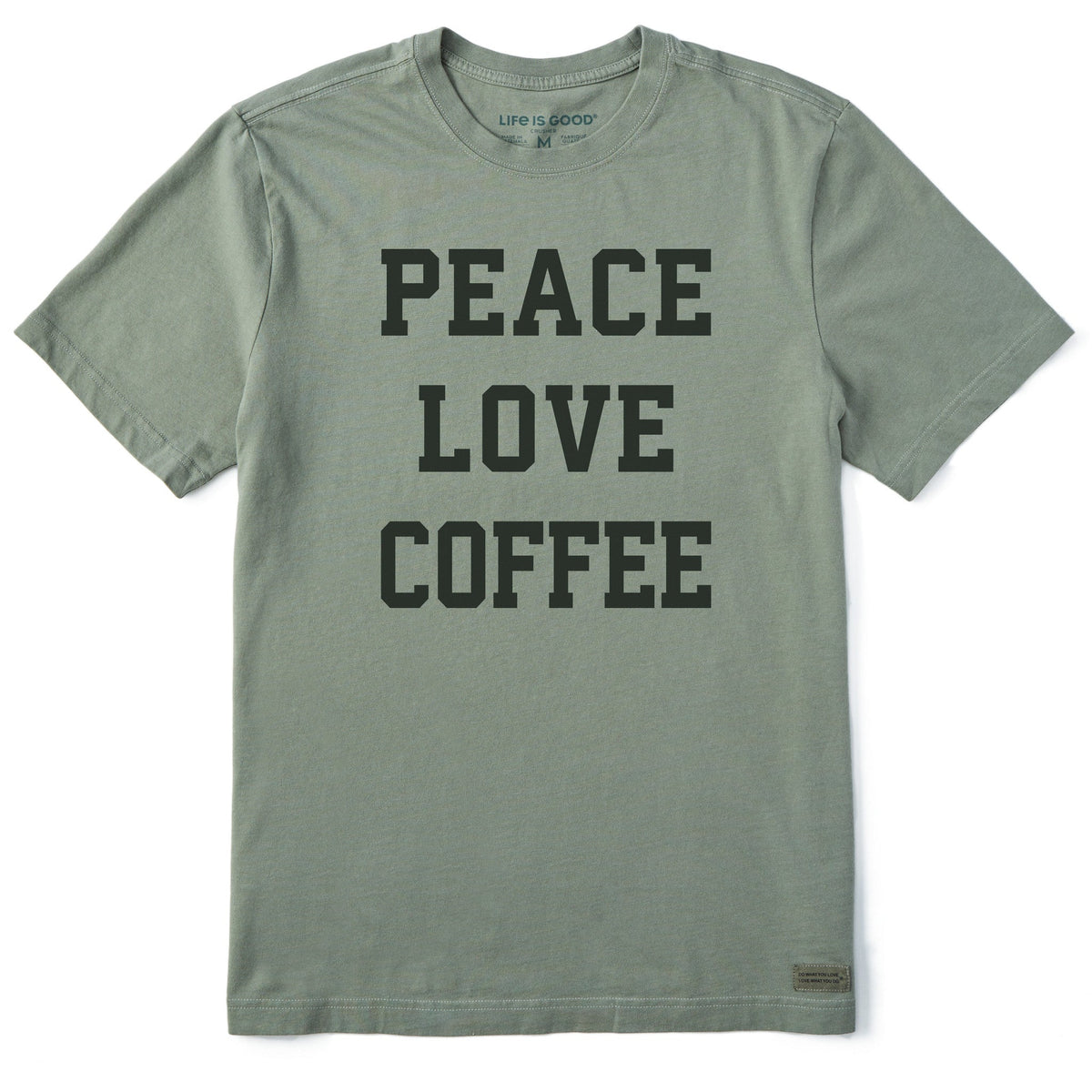 Men's Peace Love Coffee Arch Short Sleeve Crusher Tee