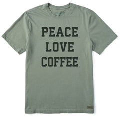 Men's Peace Love Coffee Arch Short Sleeve Crusher Tee
