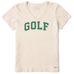 Women's Golf Arch Short Sleeve Crusher Vee