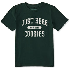 Kids Just Here for the Cookies Short Sleeve Crusher Tee