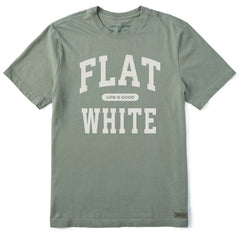 Men's Flat White Arch Short Sleeve Crusher Tee