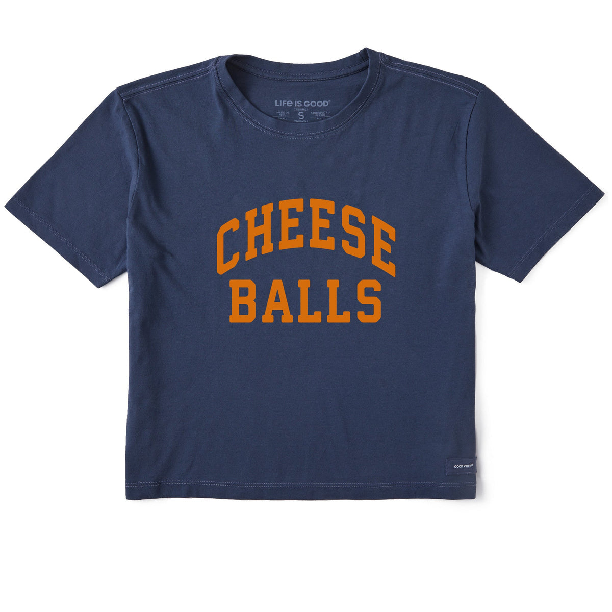 Women's Cheese Balls Arch Short Sleeve Crusher Boxy Tee