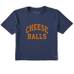 Women's Cheese Balls Arch Short Sleeve Crusher Boxy Tee