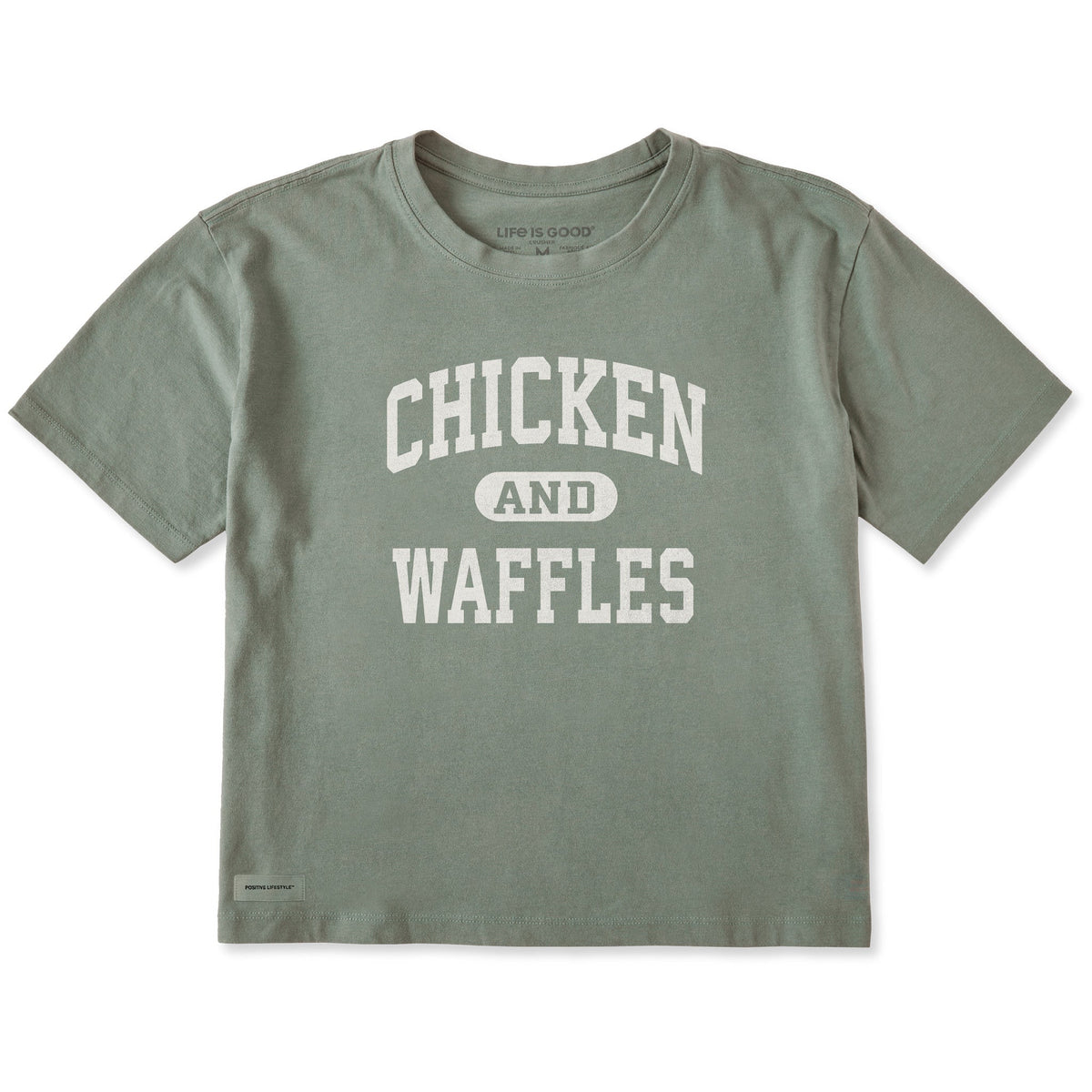 Women's Chicken and Waffles Arch Short Sleeve Crusher Boxy Tee