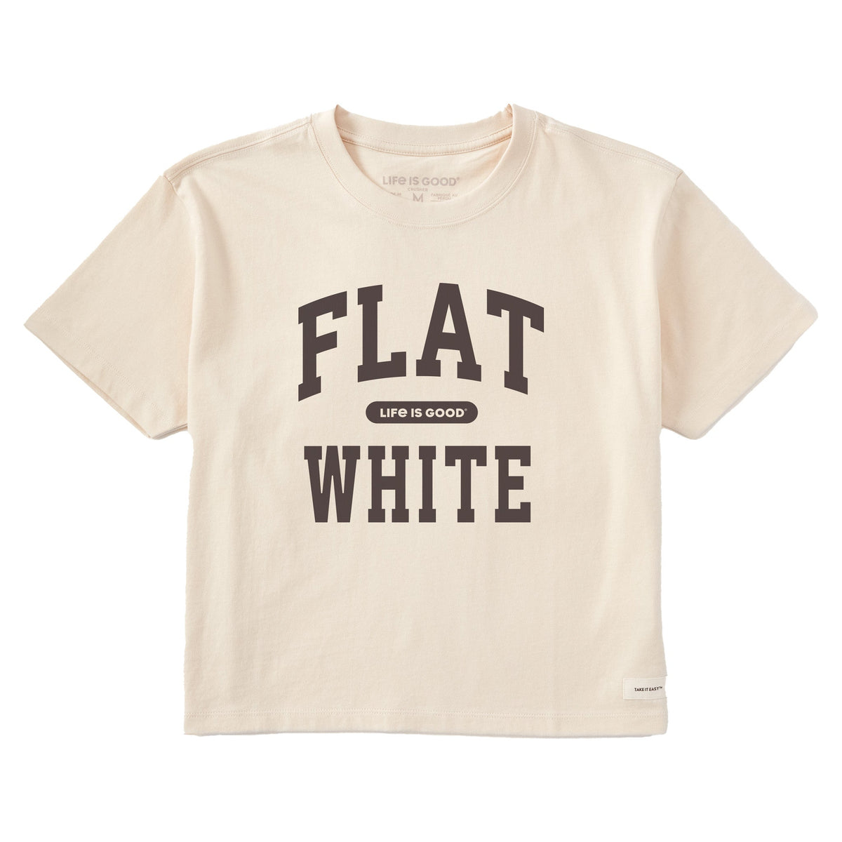 Women's Flat White Arch Short Sleeve Crusher Boxy Tee