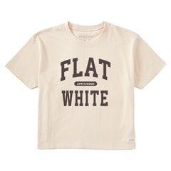 Women's Flat White Arch Short Sleeve Crusher Boxy Tee