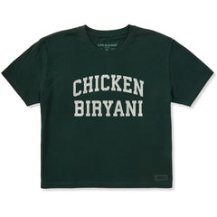 Women's Chicken Biryani Arch Short Sleeve Crusher Boxy Tee