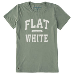 Women's Flat White Arch Short Sleeve Crusher Tee