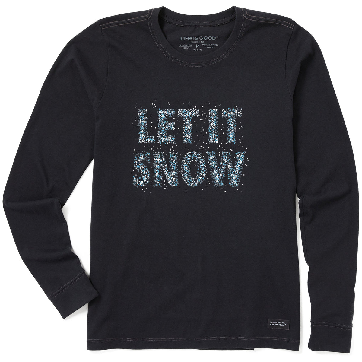 Women's Let it Snow Sparkle Long Sleeve Crusher Tee