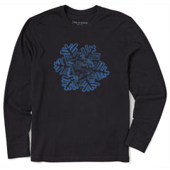 Men's Snowflake Cabin Long Sleeve Crusher Tee