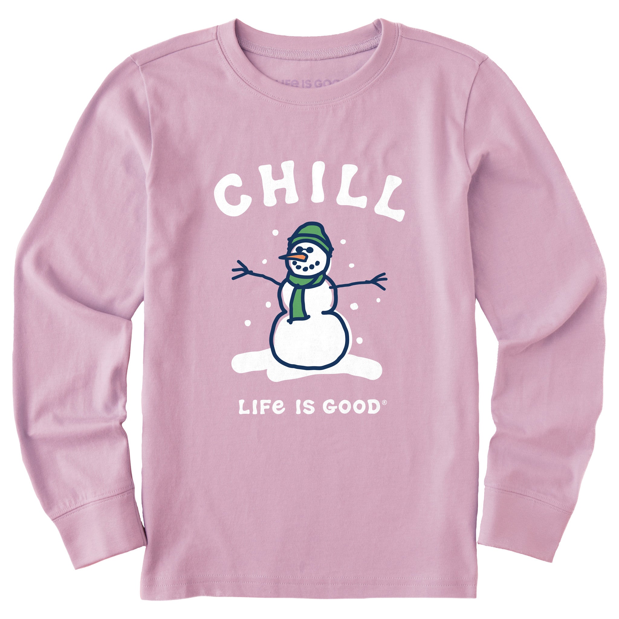 Kids Chill Snowman Long Sleeve Crusher Tee