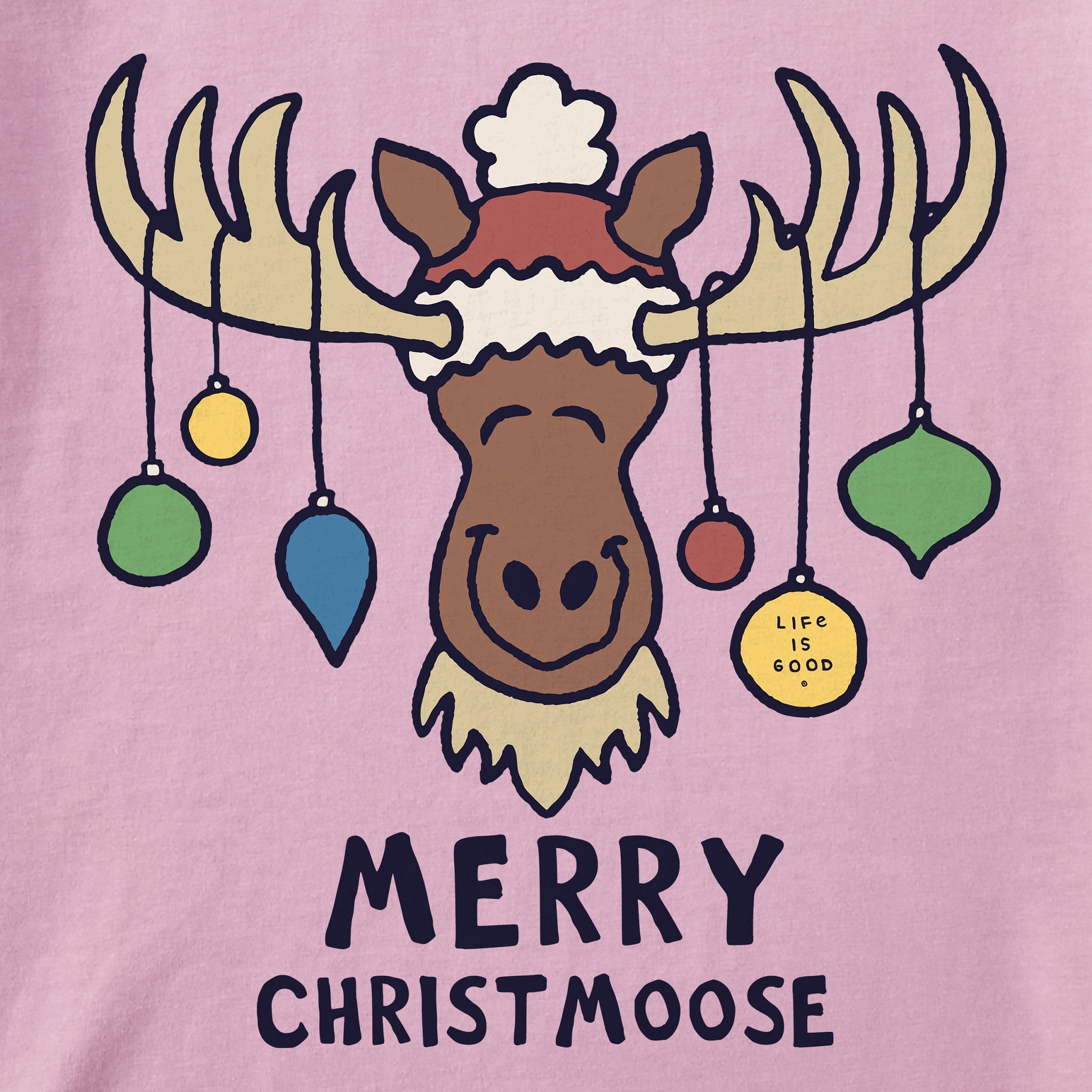 Kids Merry Christmoose Ornaments Vintage Long Sleeve Crusher Tee