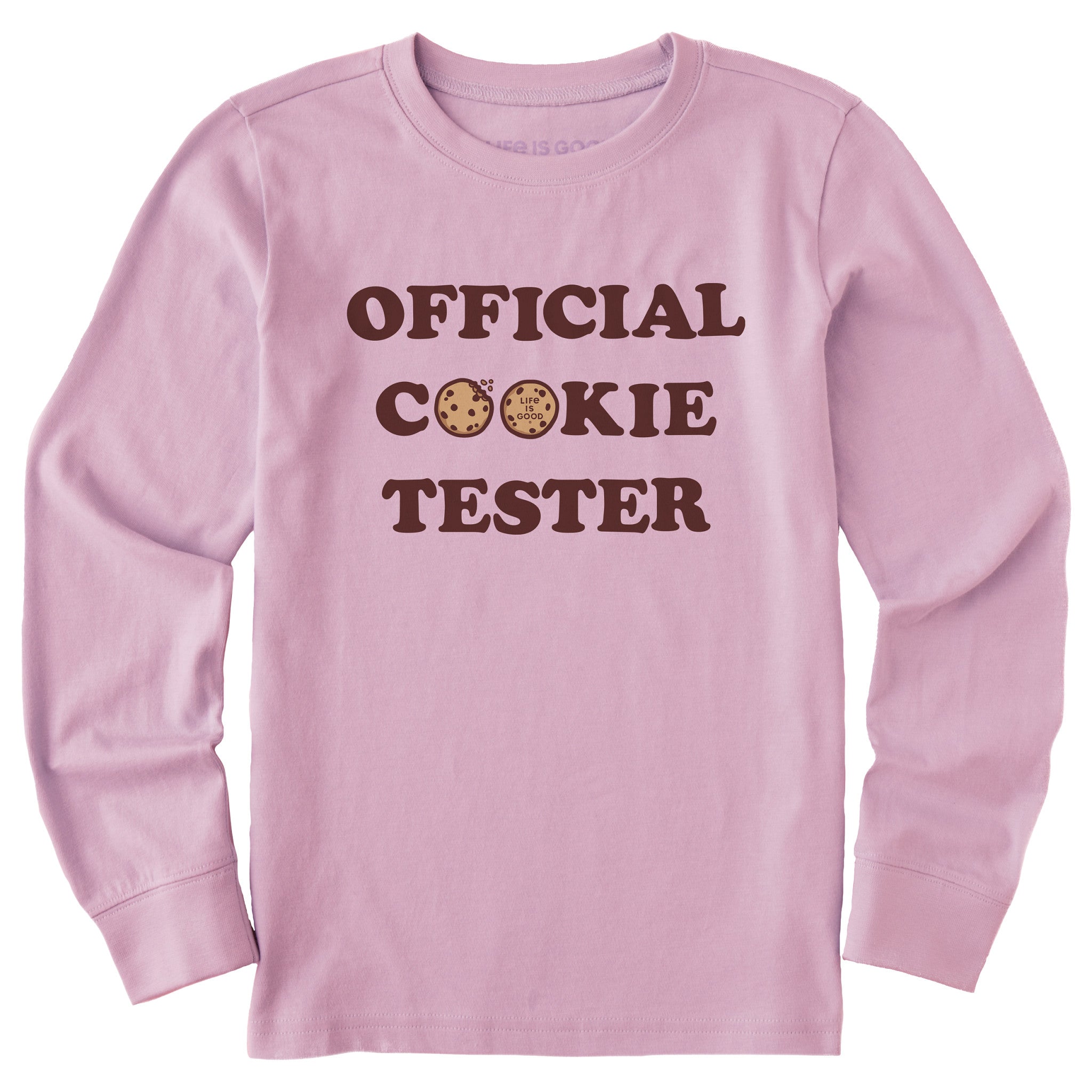 Kids Official Cookie Tester Long Sleeve Crusher Tee