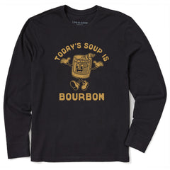 Men's Today's Soup is Bourbon Long Sleeve Crusher Tee