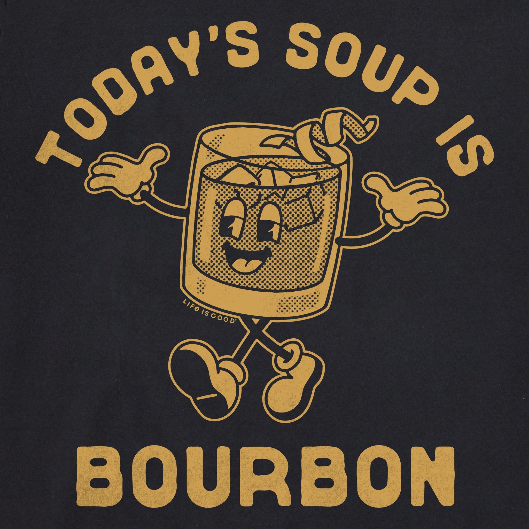 Men's Today's Soup is Bourbon Long Sleeve Crusher Tee