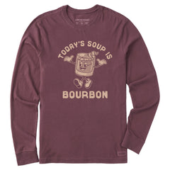 Men's Today's Soup is Bourbon Long Sleeve Crusher Tee