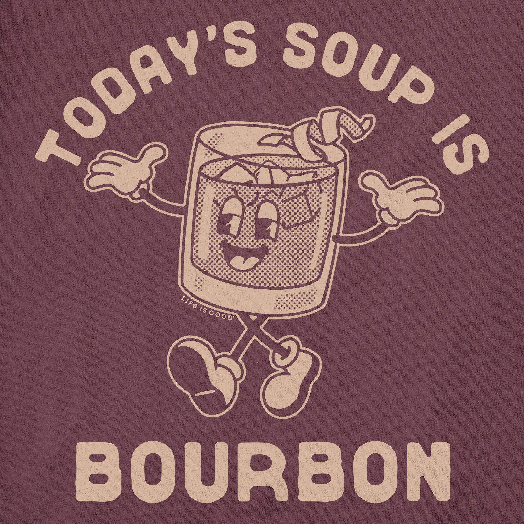 Men's Today's Soup is Bourbon Long Sleeve Crusher Tee