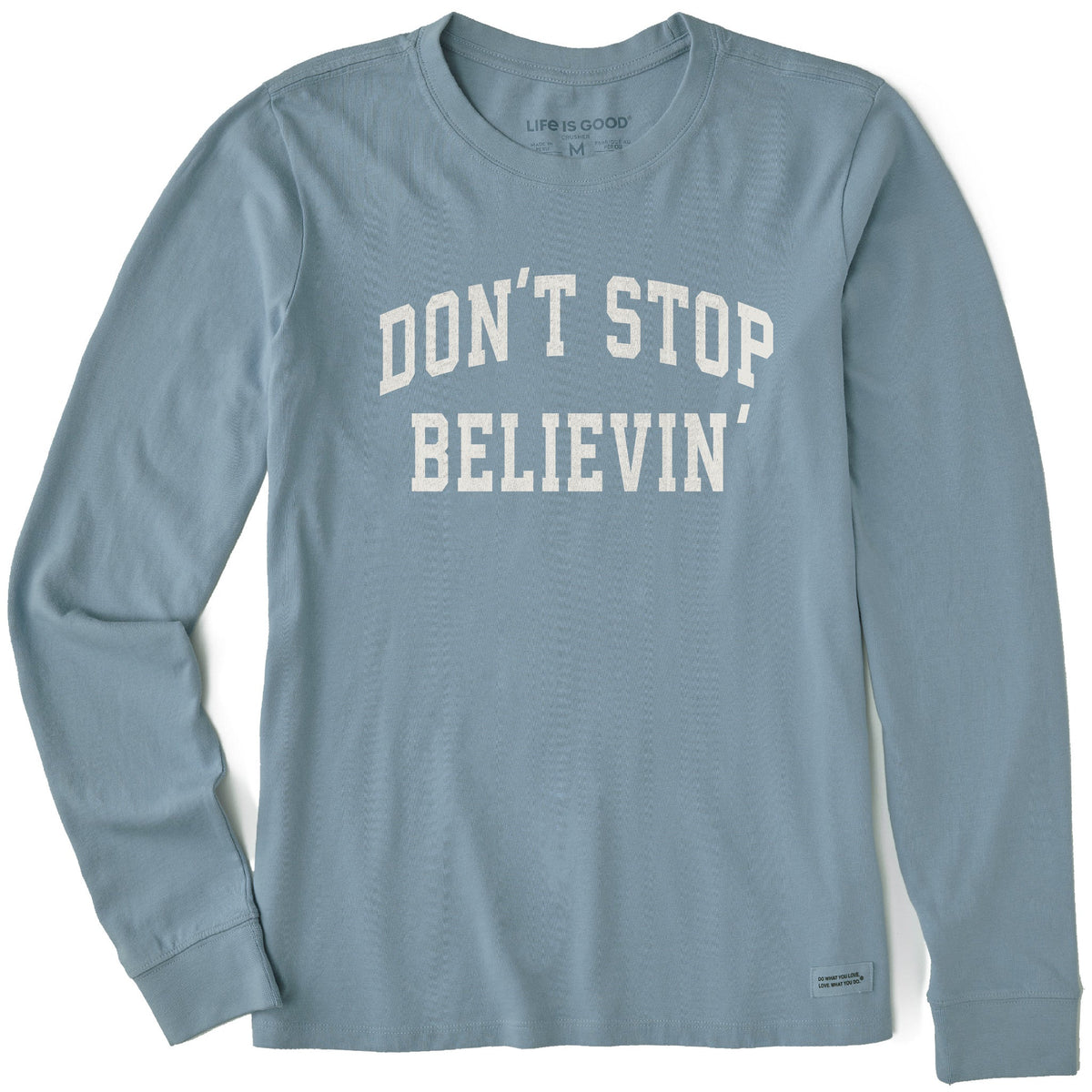 Women's Don't Stop Believin' Arch Long Sleeve Crusher Tee