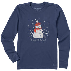 Women's I Can't Feel My Toes Snowman Long Sleeve Crusher Tee