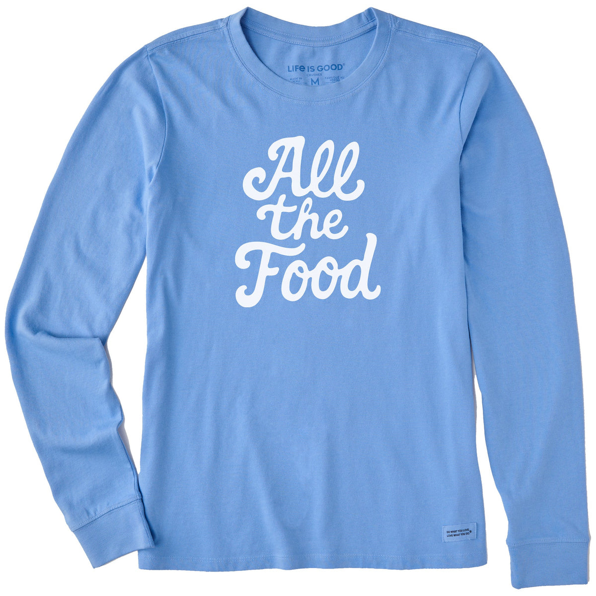 Women's All the Food Script Long Sleeve Crusher Tee
