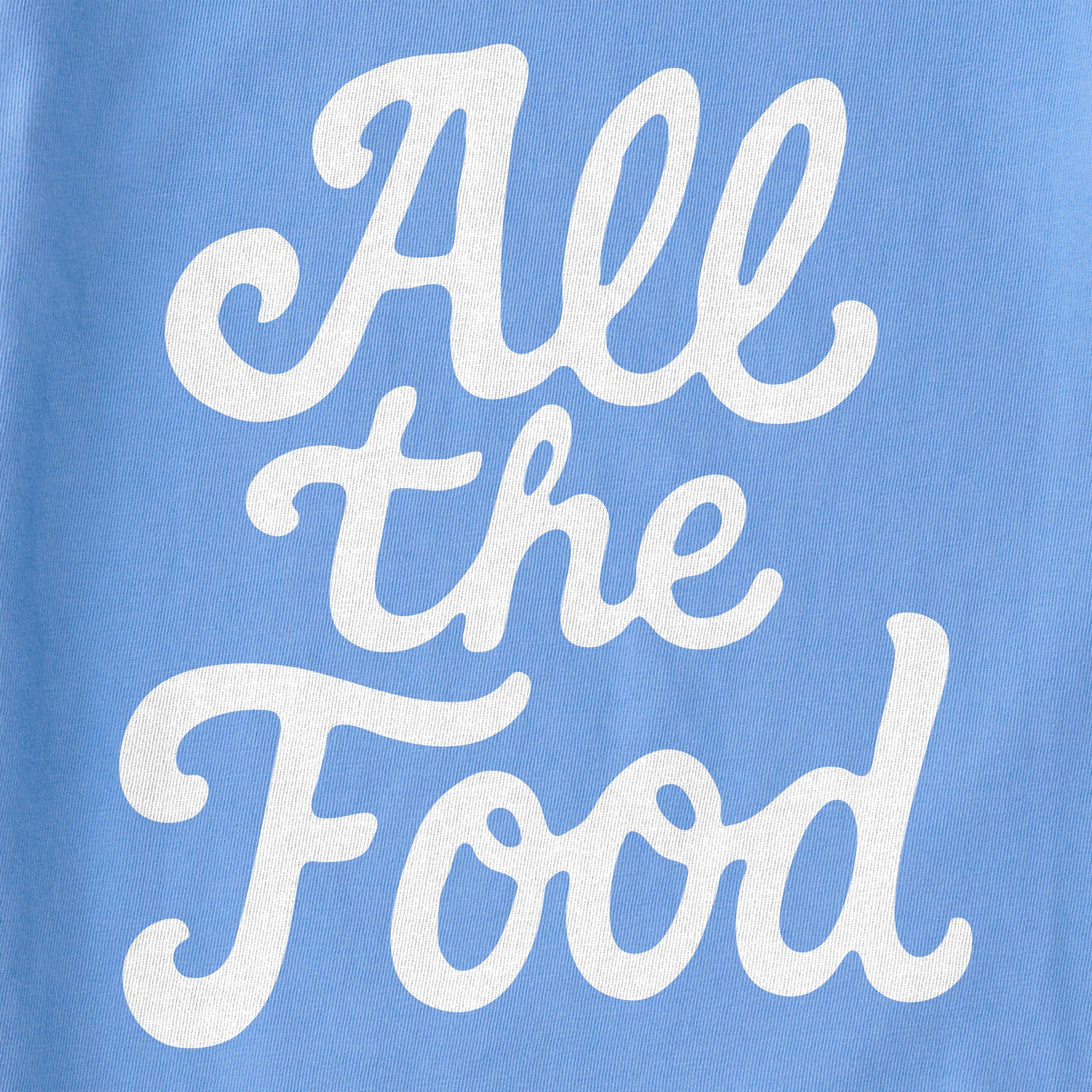 Women's All the Food Script Long Sleeve Crusher Tee