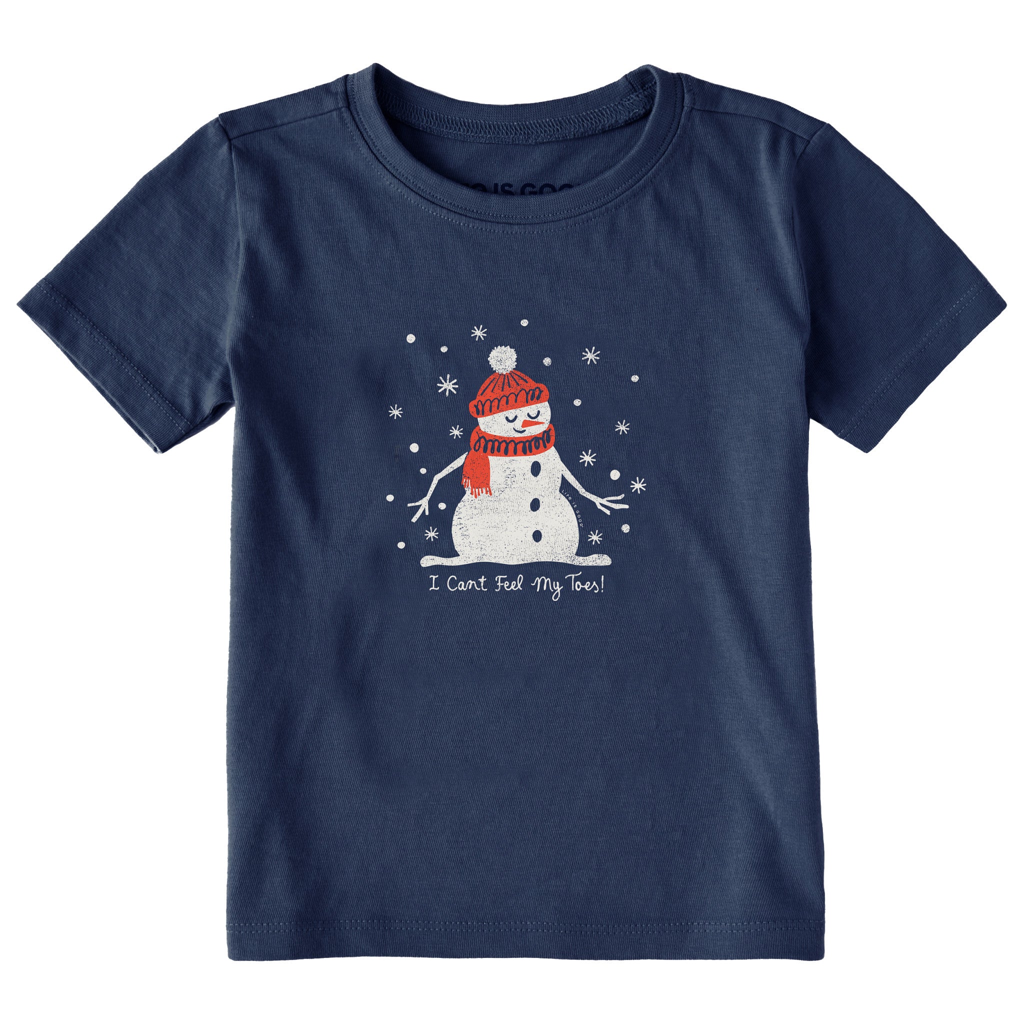 Toddler I Can't Feel My Toes Snowman Short Sleeve Crusher Tee