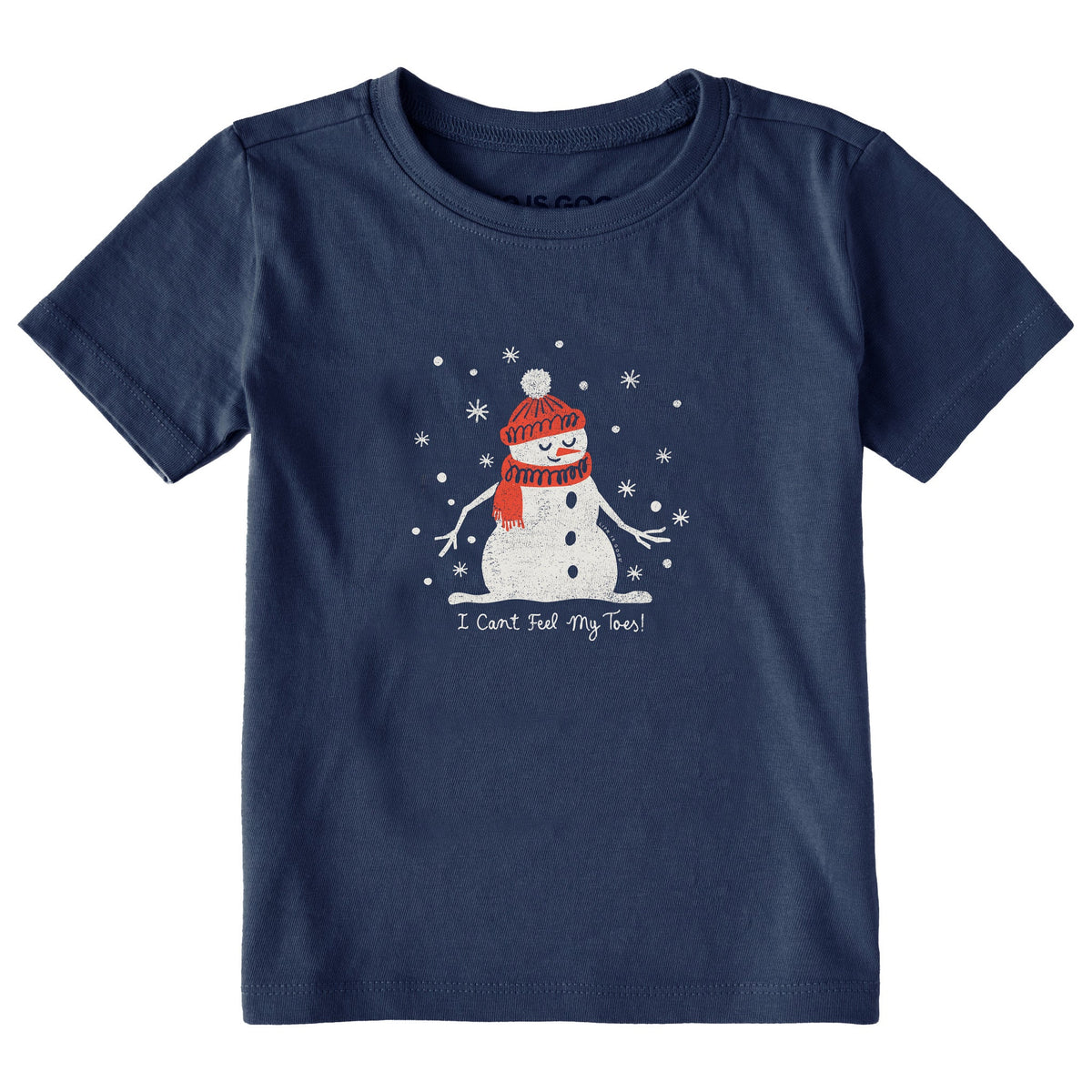 Toddler I Can't Feel My Toes Snowman Short Sleeve Crusher Tee
