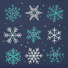 Kids Nine Snowflakes Long Sleeve Crusher Tee