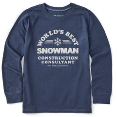 Kids Snowman Consultant Long Sleeve Crusher Tee