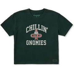 Women's Chillin' with my Gnomies Arch Short Sleeve Crusher Boxy Tee