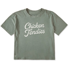 Women's Chicken Tendies Script Short Sleeve Crusher Boxy Tee