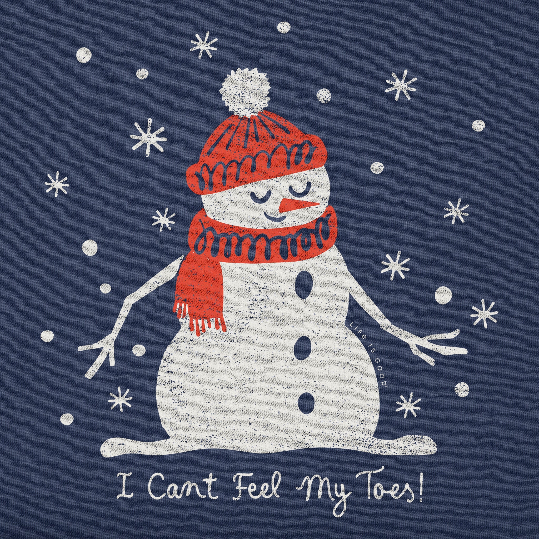 Women's I Can't Feel My Toes Snowman Short Sleeve Crusher Boxy Tee