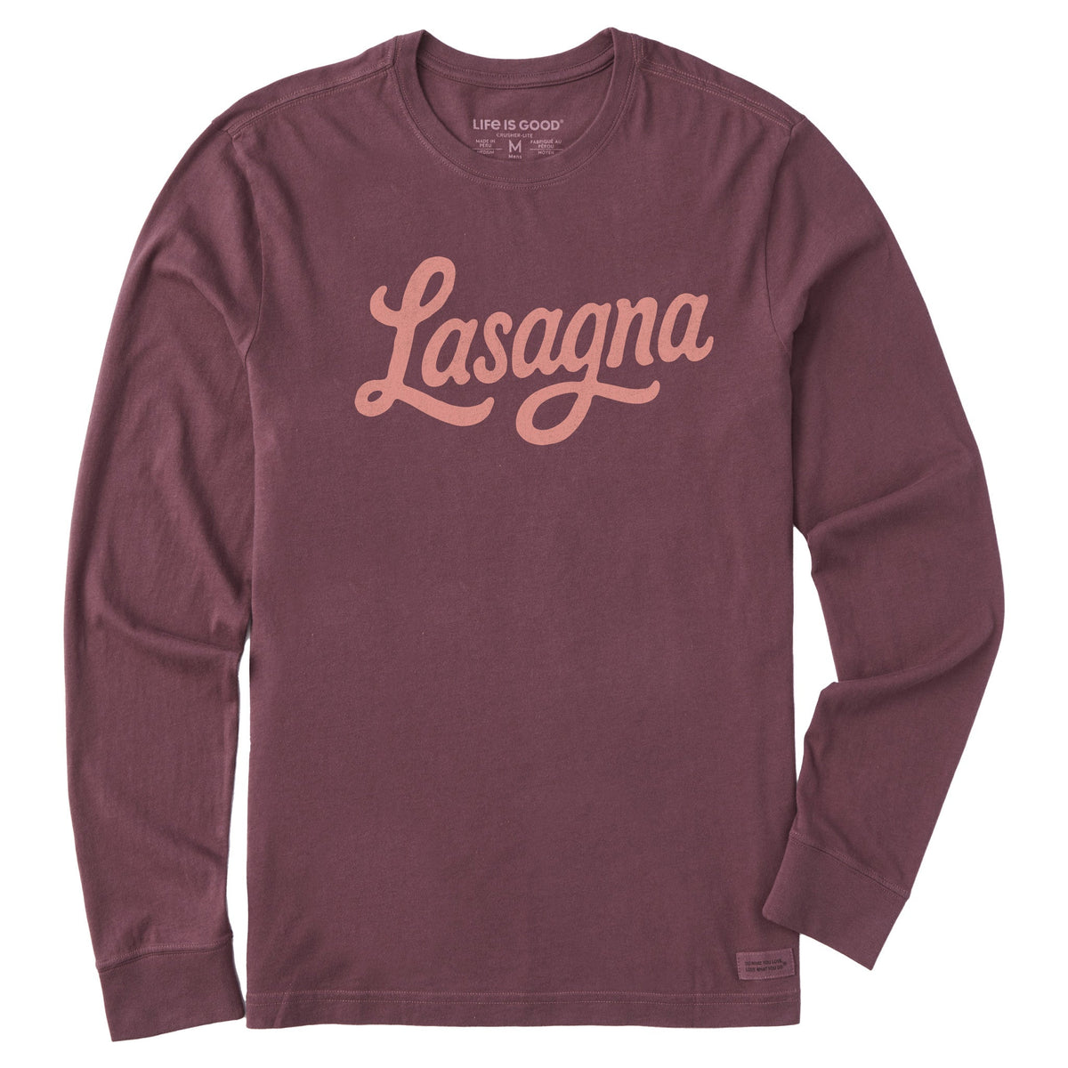 Men's Lasagna Script Long Sleeve Crusher Tee