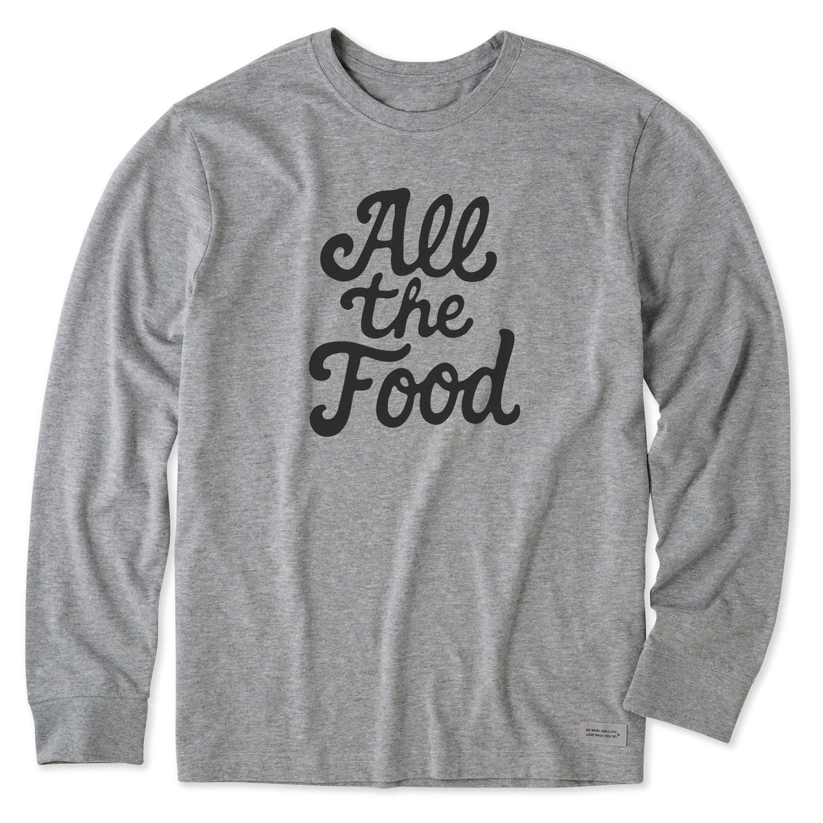 Men's All the Food Script Long Sleeve Crusher Tee