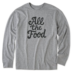Men's All the Food Script Long Sleeve Crusher Tee