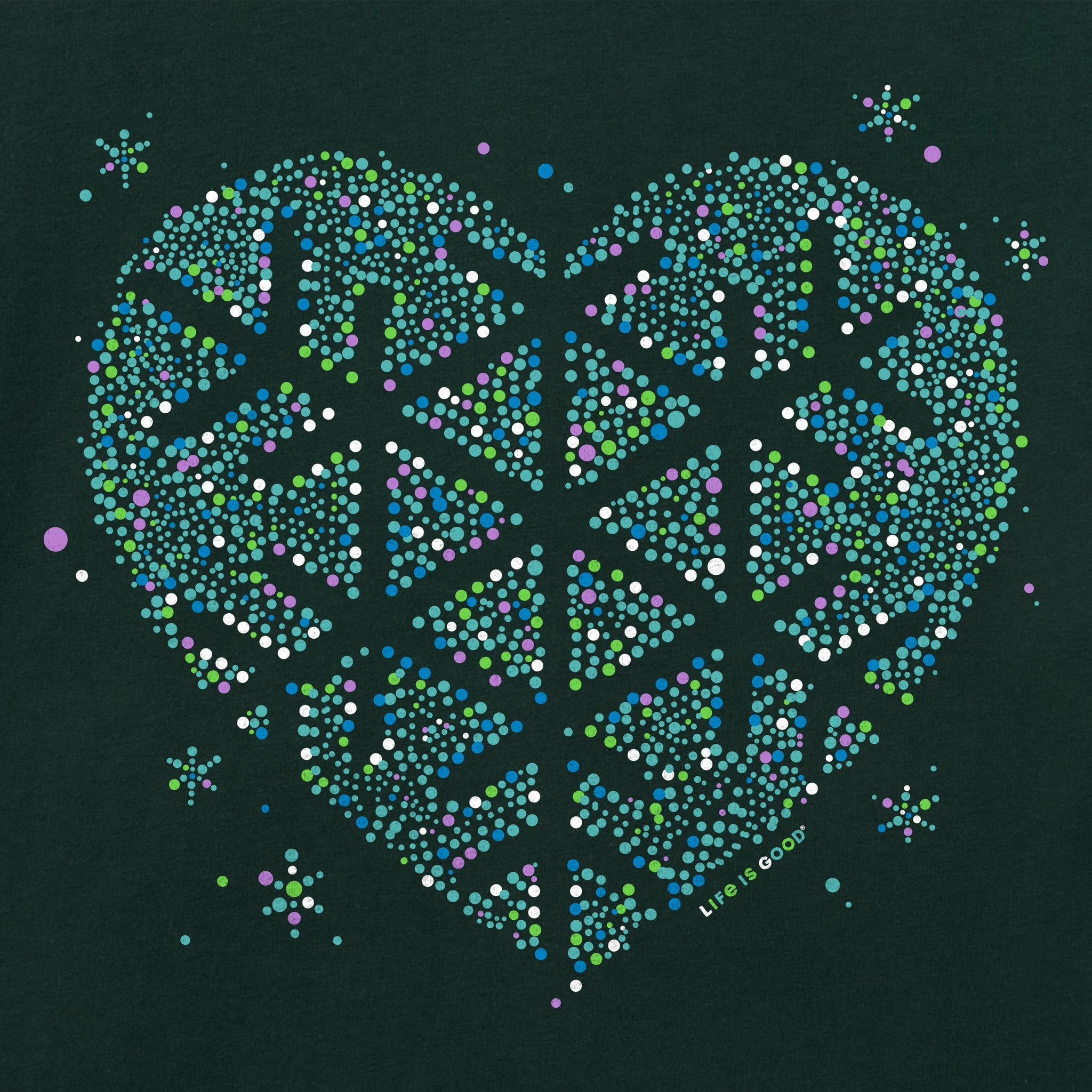 Women's Heart Snowflake Long Sleeve Crusher Vee