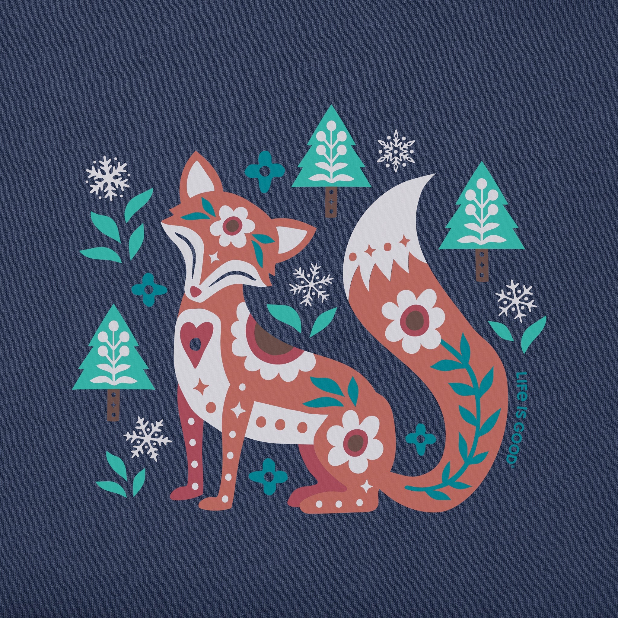 Kids Fox in the Winter Long Sleeve Crusher Tee