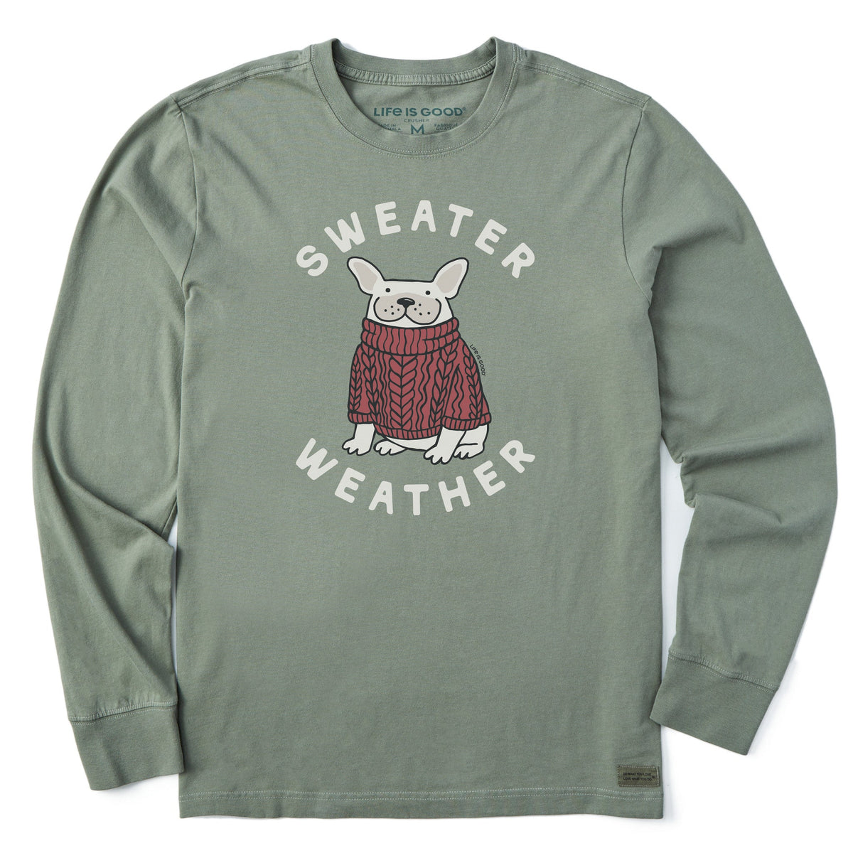 Men's Sweater Weather Frenchie Long Sleeve Crusher Tee