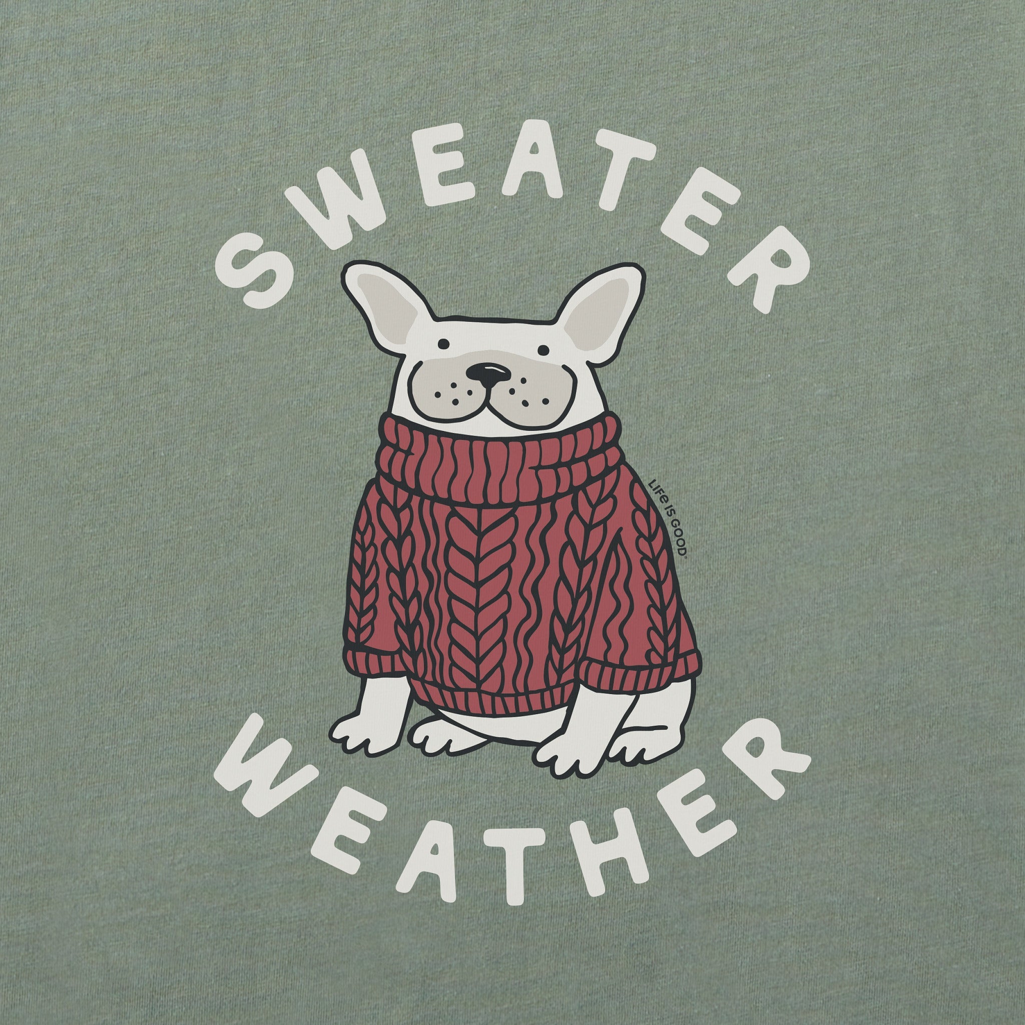 Men's Sweater Weather Frenchie Long Sleeve Crusher Tee