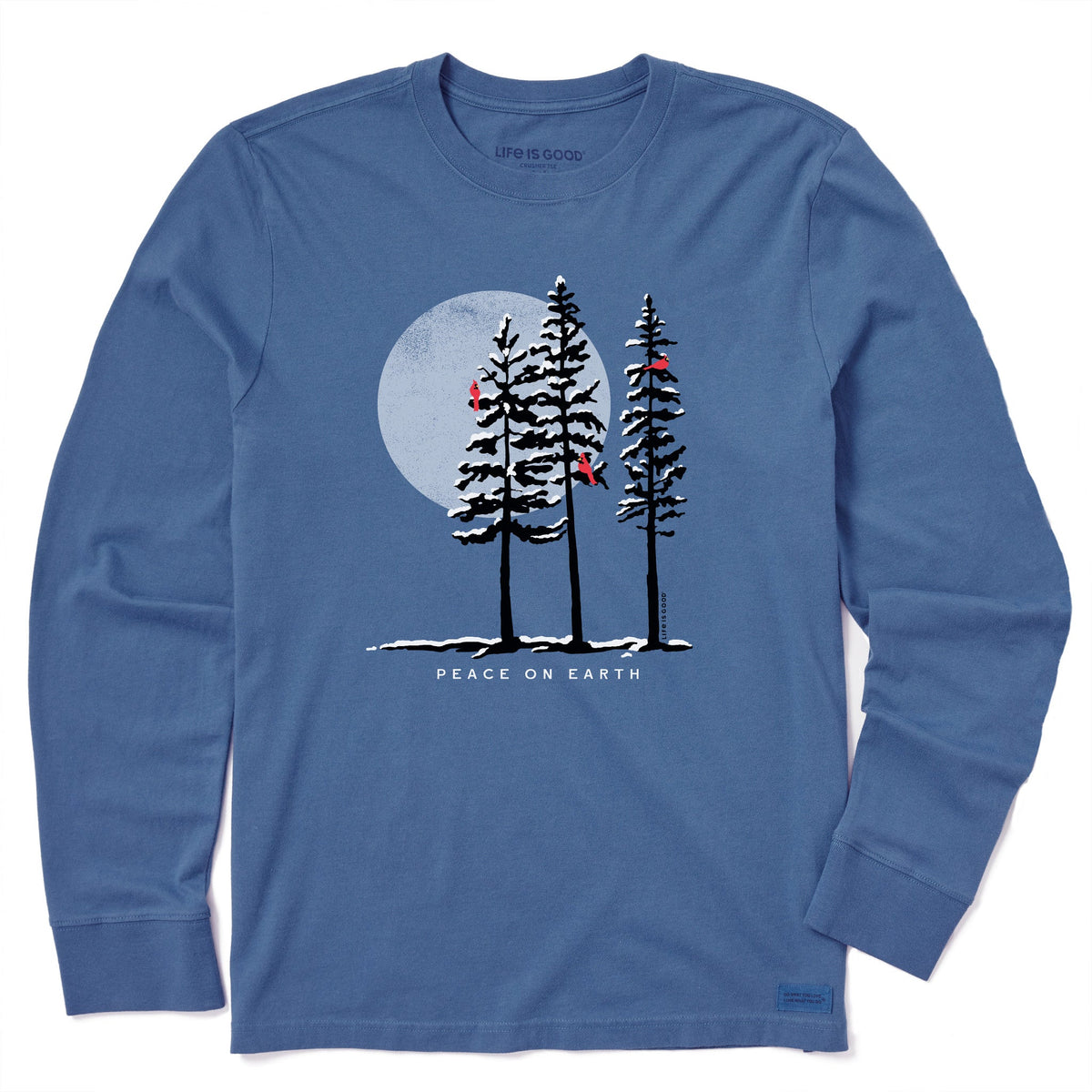 Men's Peace on Earth Cardinals Long Sleeve Crusher Tee