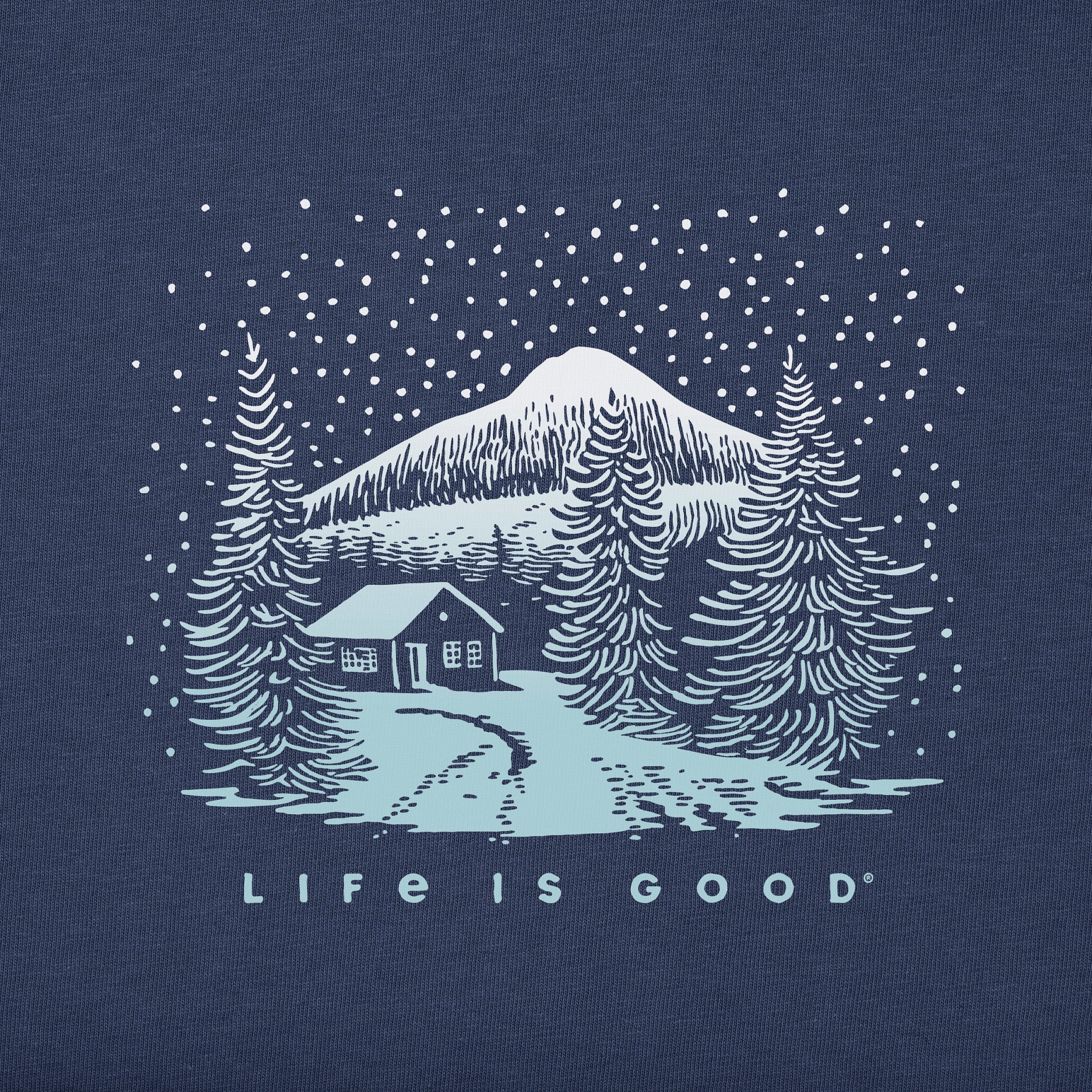 Men's Snowy Cabin Road Long Sleeve Crusher Tee