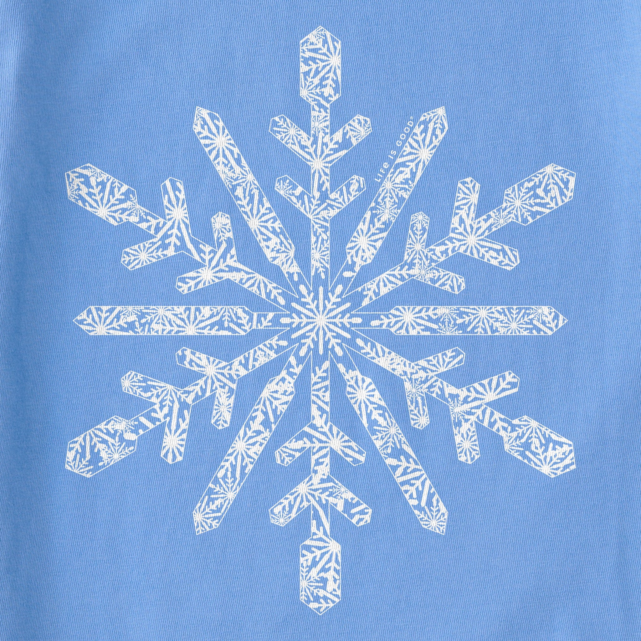 Kids Contrast Snowflake Long Sleeve Crusher Tee