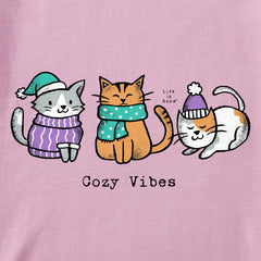Kids Cozy Vibes Kittens Long Sleeve Crusher Tee