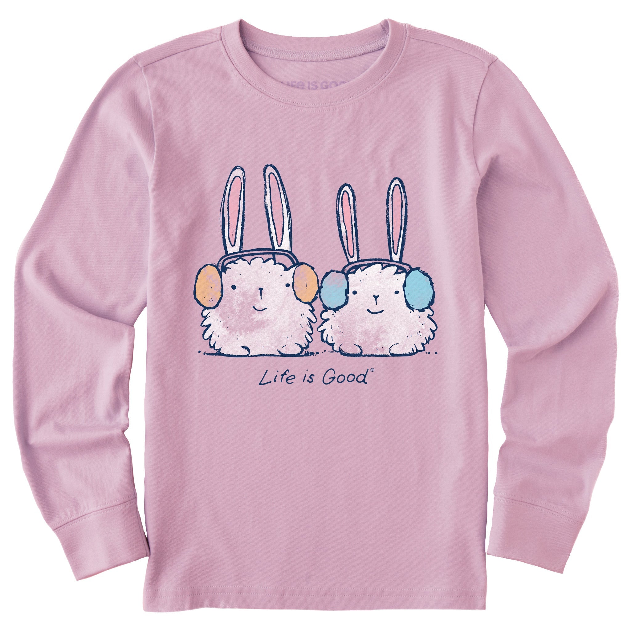 Kids Warmly Dressed Bunnies Long Sleeve Crusher Tee